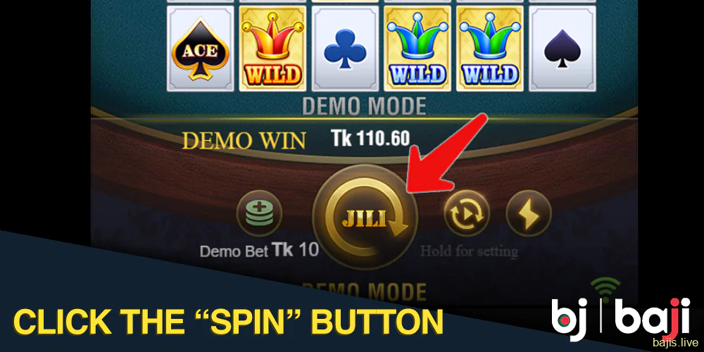 Click the "Spin" button in slot at Baji online casino