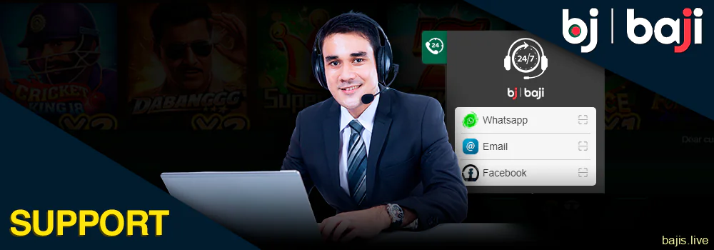 Support at Baji Casino for players from Bangladesh