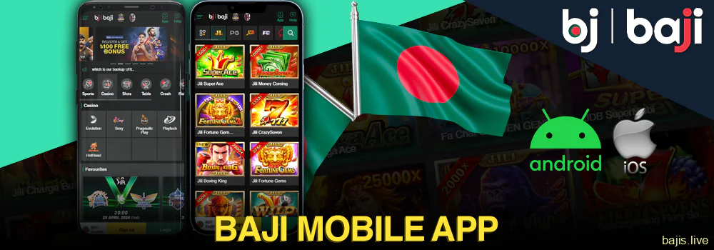 Baji mobile apps for Android and iOS