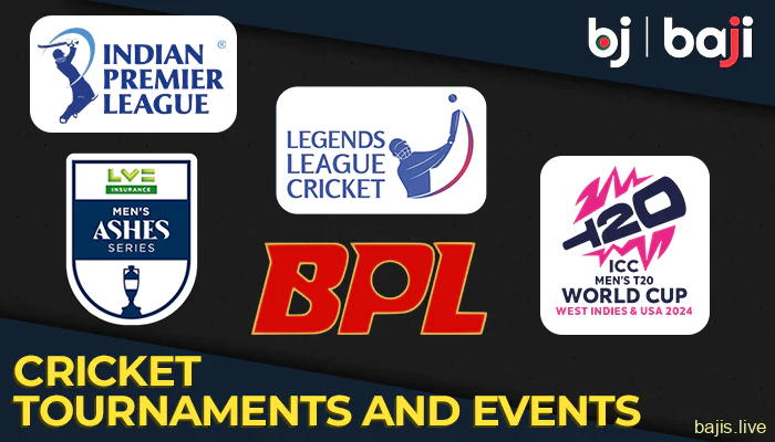 Cricket competitions and events on the Baji website