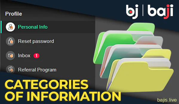 Categories of information on the Baji website